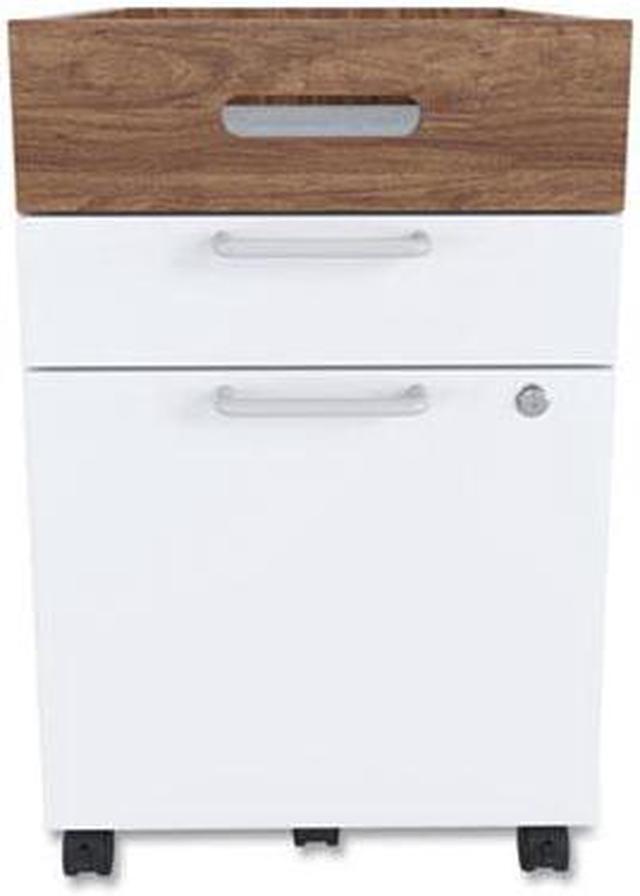 Alt view image 3 of 7 - Essentials Two-Drawer Mobile File Cabinet 15.5x 21.2x24.2 White/Espresso UN56968