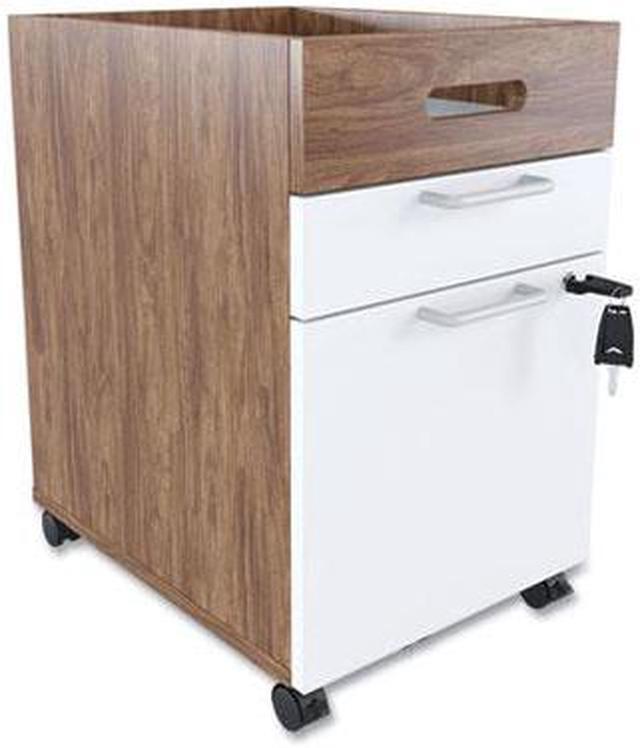 Alt view image 2 of 7 - Essentials Two-Drawer Mobile File Cabinet 15.5x 21.2x24.2 White/Espresso UN56968