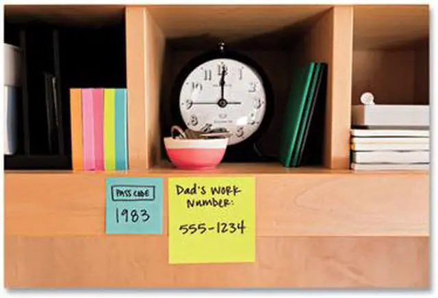 Alt view image 4 of 13 - Post-it Super Sticky Notes, Assorted Sizes, 15 Pads, 2x the Sticking Power, Miami Collection, Neon Colors (Orange, Pink, Blue, Green), Recyclable (4423-15SSMIA)