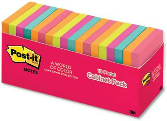 Alt view image 3 of 12 - Post-it Notes 3" x 3" Cape Town Collection 100 Sheets/Pad 1611322