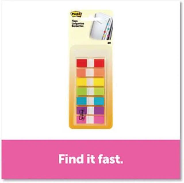 Alt view image 3 of 13 - Post-it Flags Self-stick 1/2" 189/PK Assorted Bold 6837CF