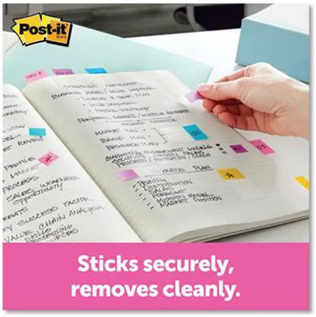 Alt view image 6 of 13 - Post-it Flags Self-stick 1/2" 189/PK Assorted Bold 6837CF