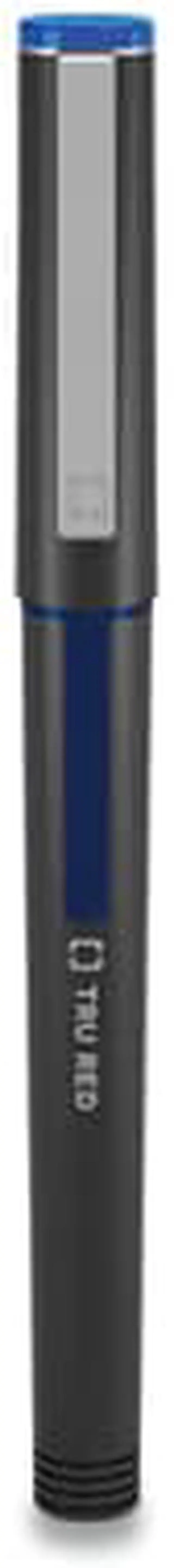 Alt view image 4 of 4 - Tru Red Roller Ball Pen, Stick, Fine 0.5 mm, Blue Ink, Black Barrel, Dozen