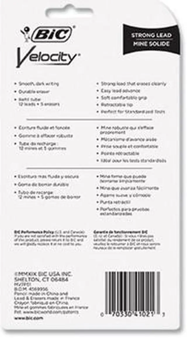 Alt view image 20 of 20 - Bic Mechanical Pencil Refillable Rubbergrip .9mm 5/PK Assorted MVP51