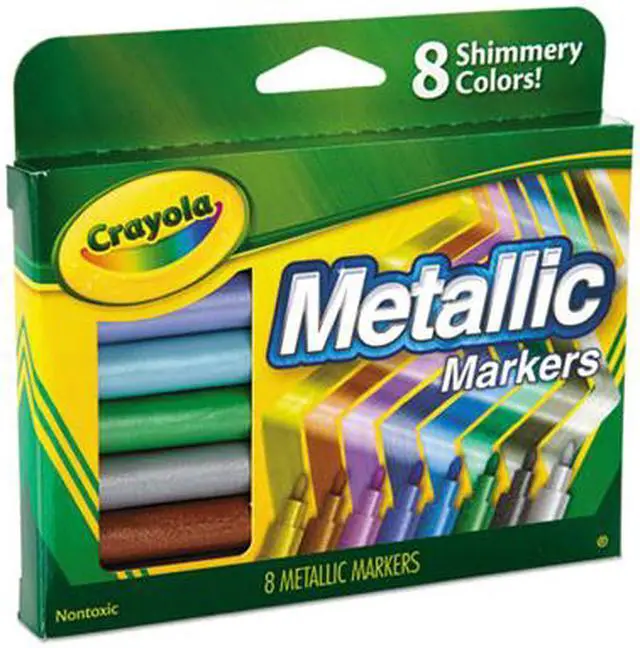 Alt view image 15 of 20 - Crayola Metallic Markers Assorted 8/Set 588628