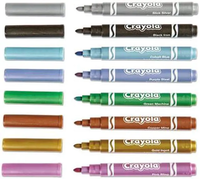 Alt view image 16 of 20 - Crayola Metallic Markers Assorted 8/Set 588628