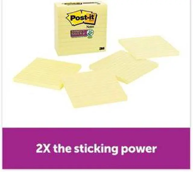 Alt view image 4 of 12 - Post-it Super Sticky Notes 4" x 4" Canary Yellow 4 Pads/Pack (675-4SSCY) 667403