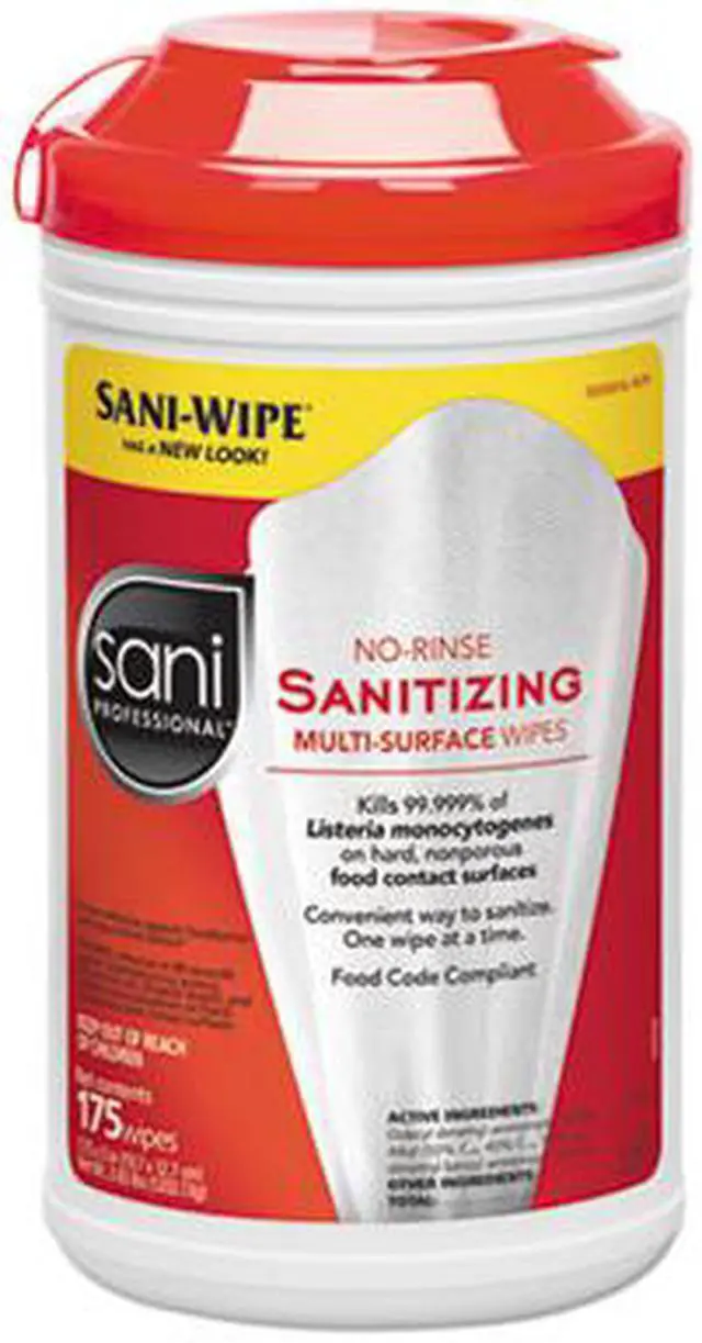 Alt view image 2 of 16 - No-Rinse Sanitizing Multi-Surface Wipes, White, 95/Container P56784EA