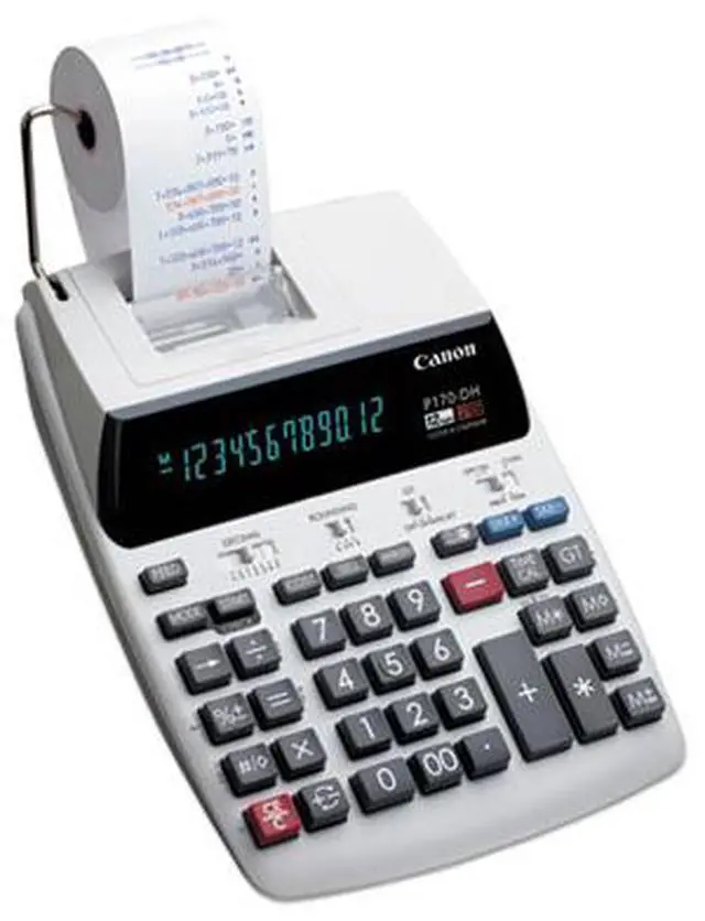 Alt view image 16 of 20 - Canon P170-DH-3 Printing Calculator Black/Red Print 2.3 Lines/Sec 2204C001