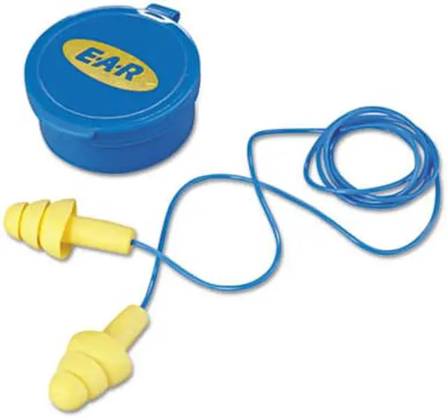 Alt view image 4 of 6 - E·A·R UltraFit Multi-Use Earplugs, Corded, 25NRR, Yellow/Blue, 50 Pairs
