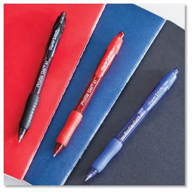 Alt view image 6 of 15 - Paper Mate Retractable Gel Pen Medium 0.7 mm Red Ink 2095463