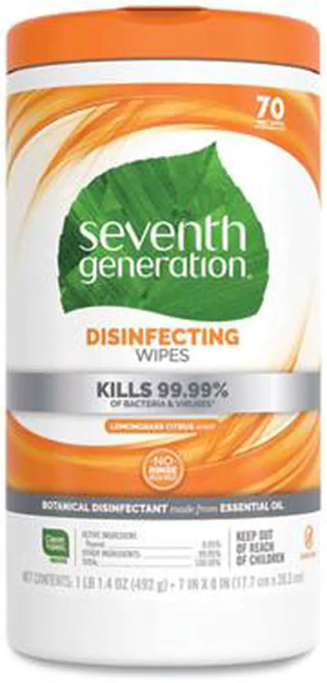 Alt view image 3 of 20 - SEVENTH GENERATION Botanical Disinfecting Wipes 8 x 7 70 Wipes 22813