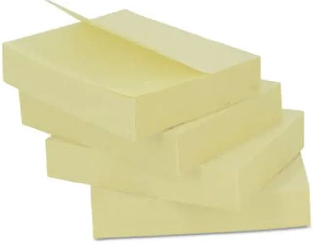 Alt view image 5 of 6 - Universal Self-Stick Note Pads 3 x 3 Yellow 100-Sheet 18/Pack UNV35688