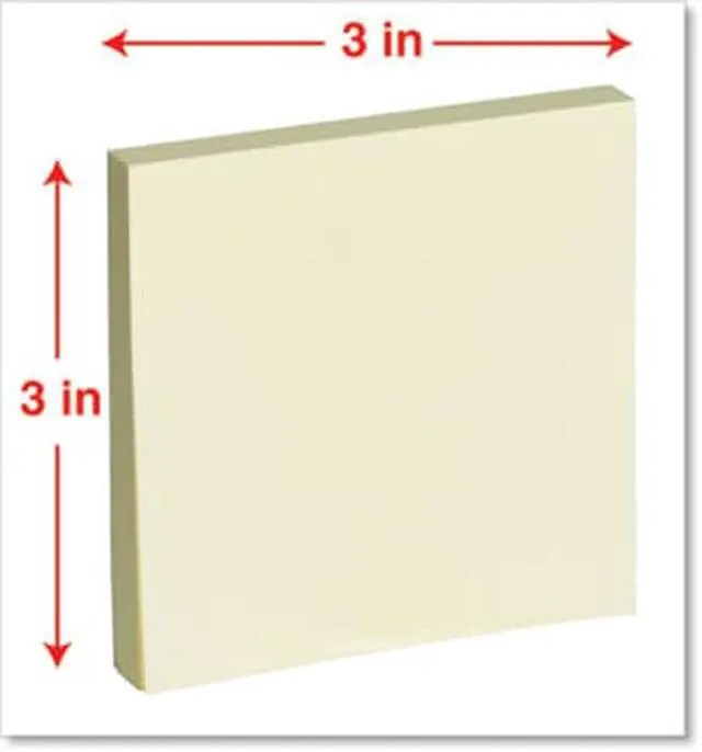 Alt view image 6 of 6 - Universal Self-Stick Note Pads 3 x 3 Yellow 100-Sheet 18/Pack UNV35688
