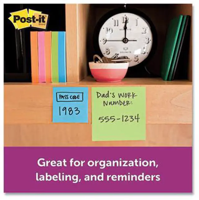 Alt view image 12 of 12 - Post-It Notes Super Sti Pad,2x2,Spr Stcky,8pk,Ast 6228SSAU