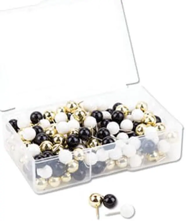 Alt view image 7 of 13 - U Brands Fashion Sphere Push Pins Plastic Assorted 7/16" 200/Pack 3084U06-24