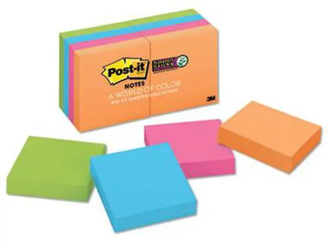 Alt view image 9 of 12 - Post-It Notes Super Sti Pad,2x2,Spr Stcky,8pk,Ast 6228SSAU