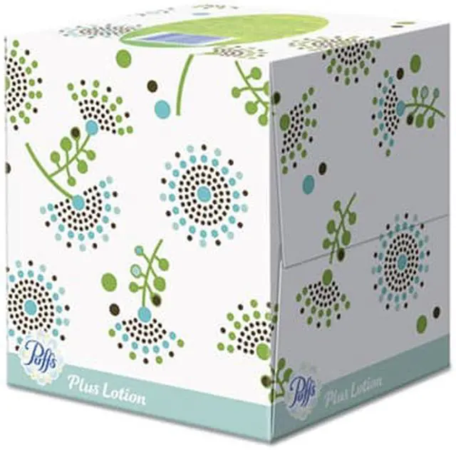 Alt view image 10 of 19 - Puffs Plus Lotion Facial Tissue White 1-Ply 8 1/5" x 8 2/5" 56/Box 24/Carton