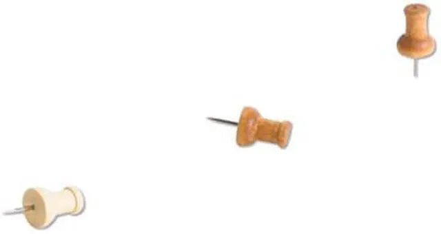 Alt view image 9 of 10 - U Brands Fashion Push Pins Wood Assorted 3/8" 100/Pack 3085U06-24