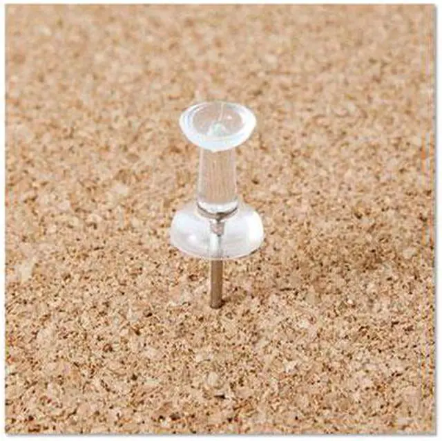 Alt view image 10 of 14 - U Brands Standard Push Pins Plastic Clear Silver Pin 7/16" 200/Pack 3088U06-24