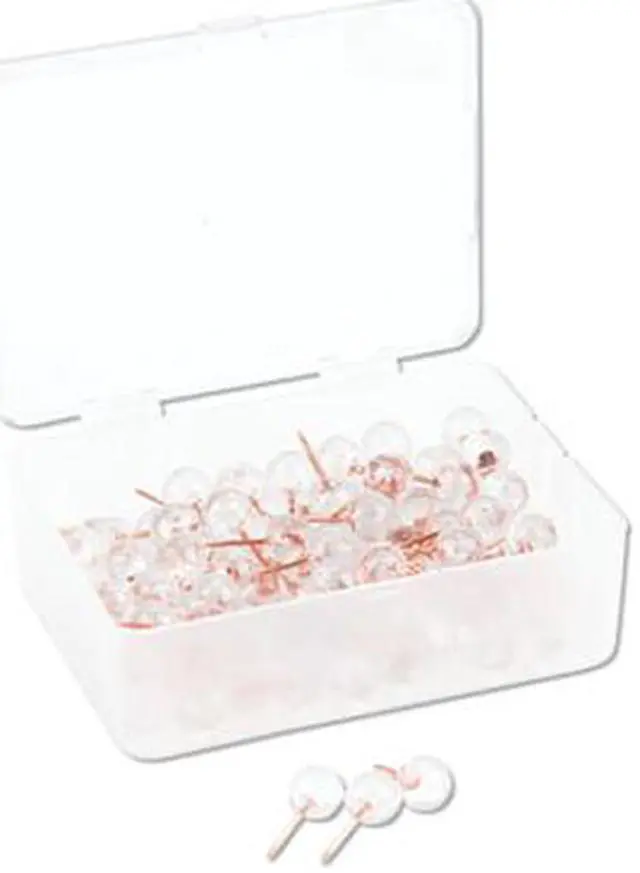 Alt view image 6 of 13 - U Brands Fashion Sphere Push Pins Plastic Clear 7/16" 100/Pack 3089U06-24