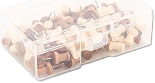 Alt view image 10 of 10 - U Brands Fashion Push Pins Wood Assorted 3/8" 100/Pack 3085U06-24