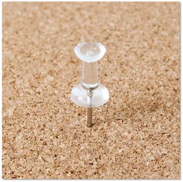 Alt view image 8 of 11 - U Brands Standard Push Pins Plastic Clear 7/16" 200/Pack 658U08-24