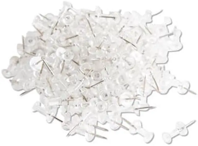 Alt view image 7 of 11 - U Brands Standard Push Pins Plastic Clear 7/16" 200/Pack 658U08-24