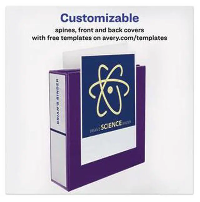Alt view image 15 of 20 - Avery Heavy-Duty View Binder w/Locking EZD Rings 3" Cap Purple 79810