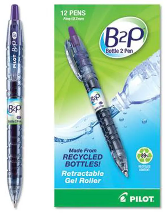Alt view image 2 of 4 - Pilot B2P Bottle-2-Pen Recycled Retractable Gel Ink Pen Purple Ink .7mm 31622