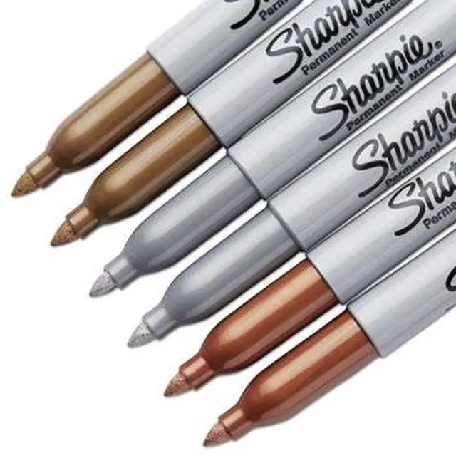 Alt view image 8 of 15 - Sharpie Metallic Permanent Markers Assorted 6/Pack 1829201