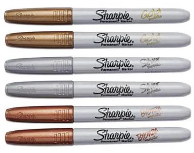 Alt view image 7 of 15 - Sharpie Metallic Permanent Markers Assorted 6/Pack 1829201