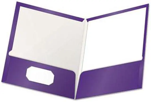 Alt view image 9 of 13 - Oxford High Gloss Laminated Paperboard Folder 100-Sheet Capacity Purple 25/Box