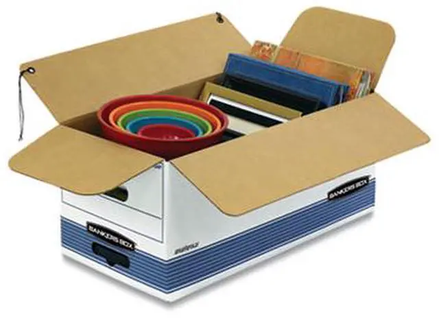Alt view image 18 of 20 - Bankers Box STOR/FILE Extra Strength Storage Box Letter/Legal White/Blue 12/Carton 00025