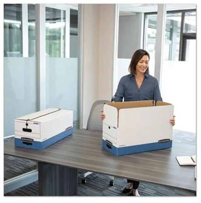Alt view image 20 of 20 - Bankers Box STOR/FILE Extra Strength Storage Box Letter/Legal White/Blue 12/Carton 00025