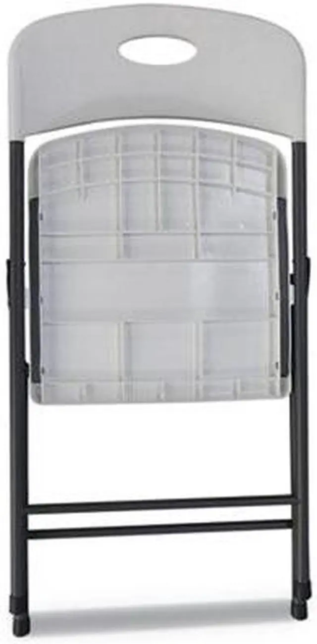 Alt view image 6 of 15 - Molded Resin Folding Chair, White/Black Anthracite, 4/Carton