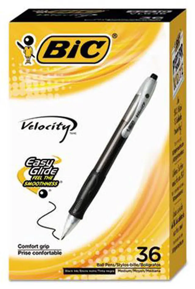 Alt view image 6 of 17 - BIC Velocity Retractable Ball Pen Black Ink 1 mm 36/Pack VLG361BK