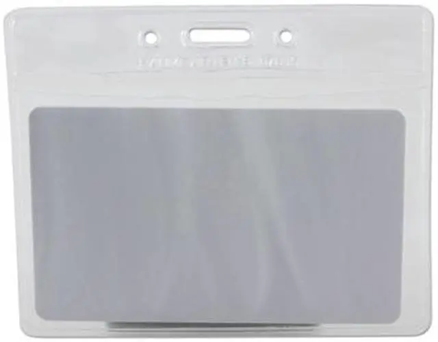 Alt view image 12 of 14 - Baumgartens Vinyl Badge Holder Punched Horz 4"x3" 50/PK CL 67830