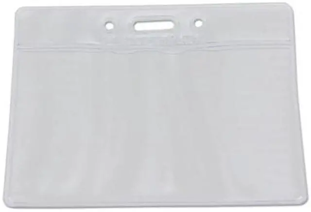 Alt view image 13 of 14 - Baumgartens Vinyl Badge Holder Punched Horz 4"x3" 50/PK CL 67830
