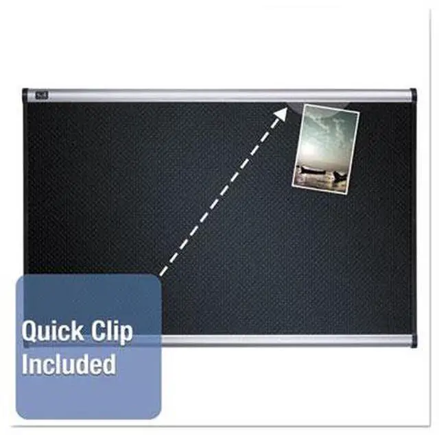 Alt view image 8 of 20 - Quartet Embossed Bulletin Board Hi-Density Foam 48 x 36 Black Aluminum Frame