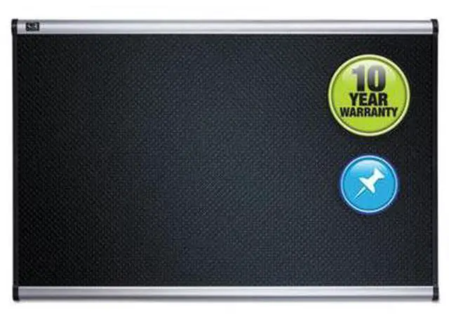 Alt view image 6 of 20 - Quartet Embossed Bulletin Board Hi-Density Foam 48 x 36 Black Aluminum Frame