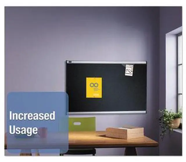 Alt view image 10 of 20 - Quartet Embossed Bulletin Board Hi-Density Foam 48 x 36 Black Aluminum Frame