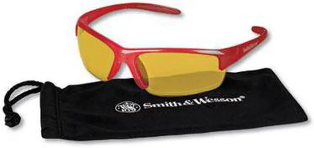 Alt view image 12 of 15 - Smith & Wesson Equalizer Safety Eyewear, Red Frame Amber Lens