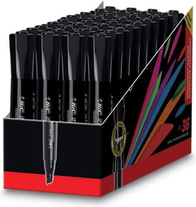Alt view image 5 of 12 - BIC Intensity Chisel Tip Permanent Marker Broad Black 36/Pack GPMM36BK