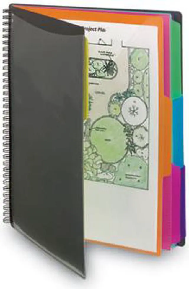 Alt view image 15 of 20 - Poly Project Organizer, 12 Letter-Size Sleeves, Gray with Bright Pockets 89207