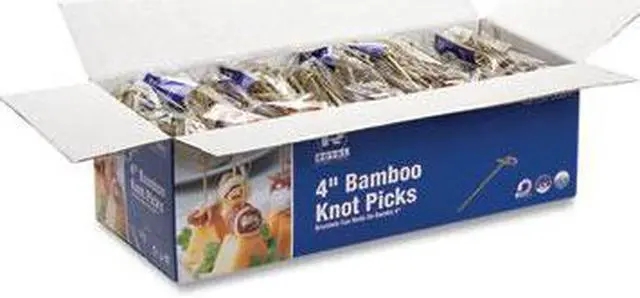 Alt view image 5 of 7 - Amercareroyal Knotted Bamboo Pick, Olive Green, 4", 1000/Carton R803