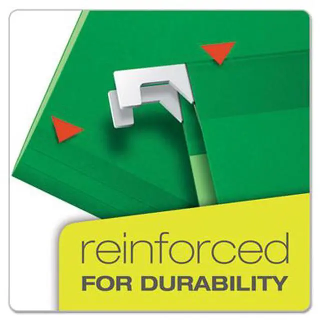 Alt view image 12 of 20 - Tops Pendaflex 415315BGR Reinforced Hanging Folders  Kraft  Legal  Bright Green  25/Box