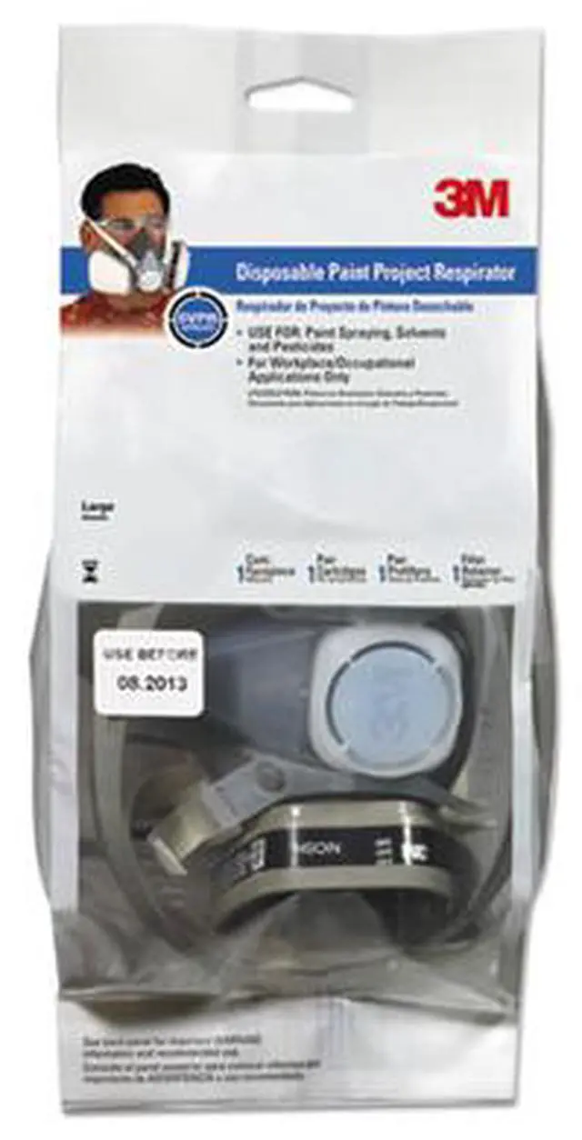 Alt view image 15 of 20 - 3M 66070 Half Facepiece Disposable Respirator 53P71, Organic Vapor/P95, Large