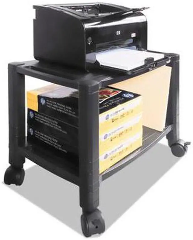 Alt view image 12 of 13 - Kantek Mobile 2-Shelf Printer/Fax Stand - 75 lb Load Capacity - Black