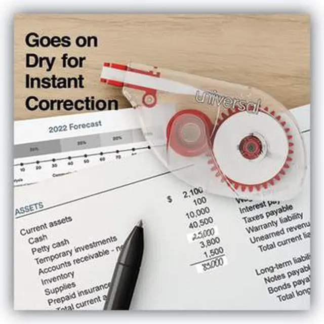 Alt view image 5 of 18 - Universal Side-Application Correction Tape Non-Refillable 1/5" x 393" 10/Pack 75612